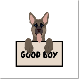 german shepherd good boy Posters and Art